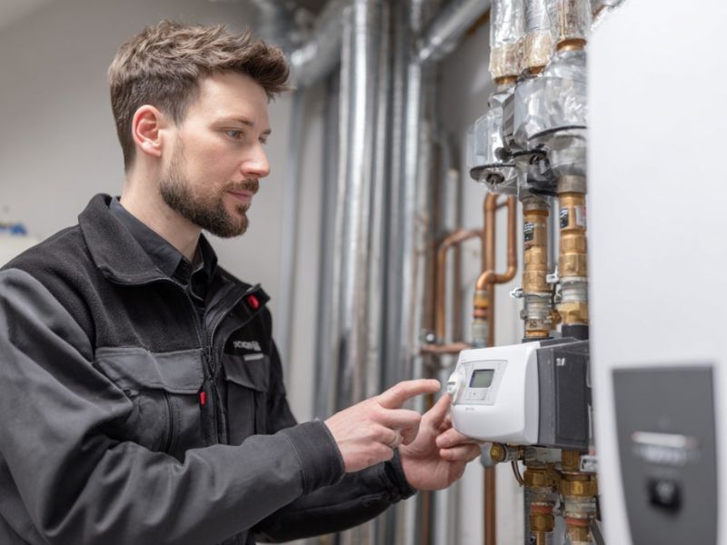 Majstor instalira grejanje na gas
