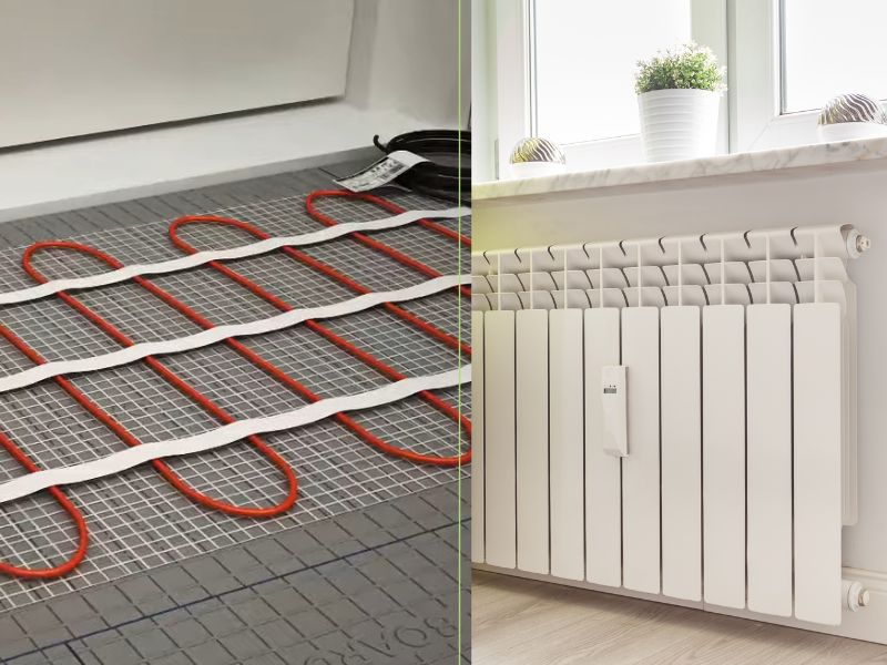 prikaz poređenja podnog i radijatorskog grejanja